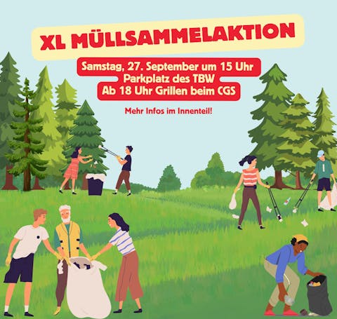 Plakat zur Müllsammelaktion
